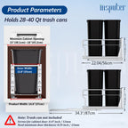 Dual Pull Out Trash Can Under Cabinet with Soft-Close Slides