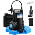 1/2HP Swimming Pool Cover Pump Automatic On/Off 3500GPH Submersible Water Pump with Filter Net 3/4” Check Valve Adapter & 25ft Power Cord 110V Sump