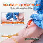 VEVOR Intravenous Practice Arm Kit Made of PVC Latex Material Phlebotomy Arm with Infusion Stand Practice Arm for Phlebotomy with a Storage Handbag