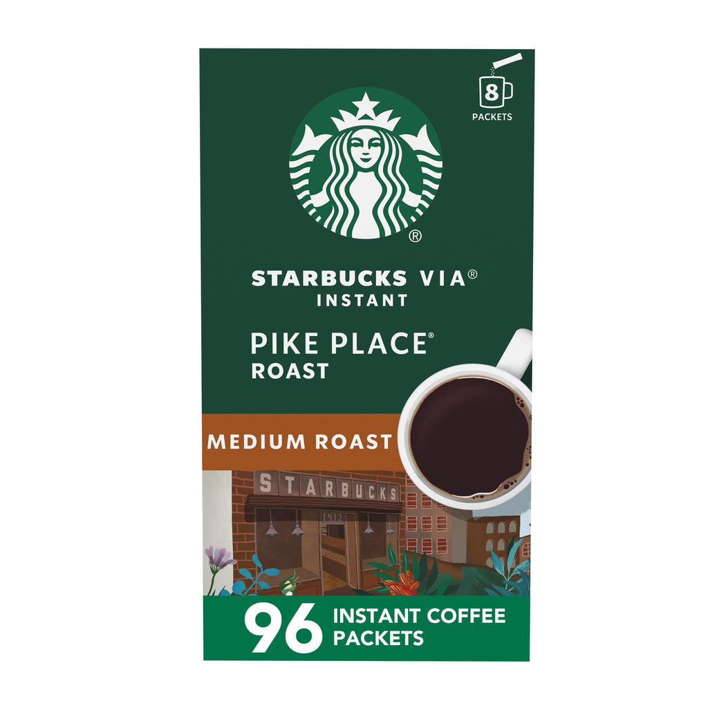 Starbucks VIA Instant Coffee, Pike Place Roast, 96 Count