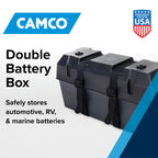 Camco Double Battery Box - Safely Store RV (& More) Batteries - USA Made