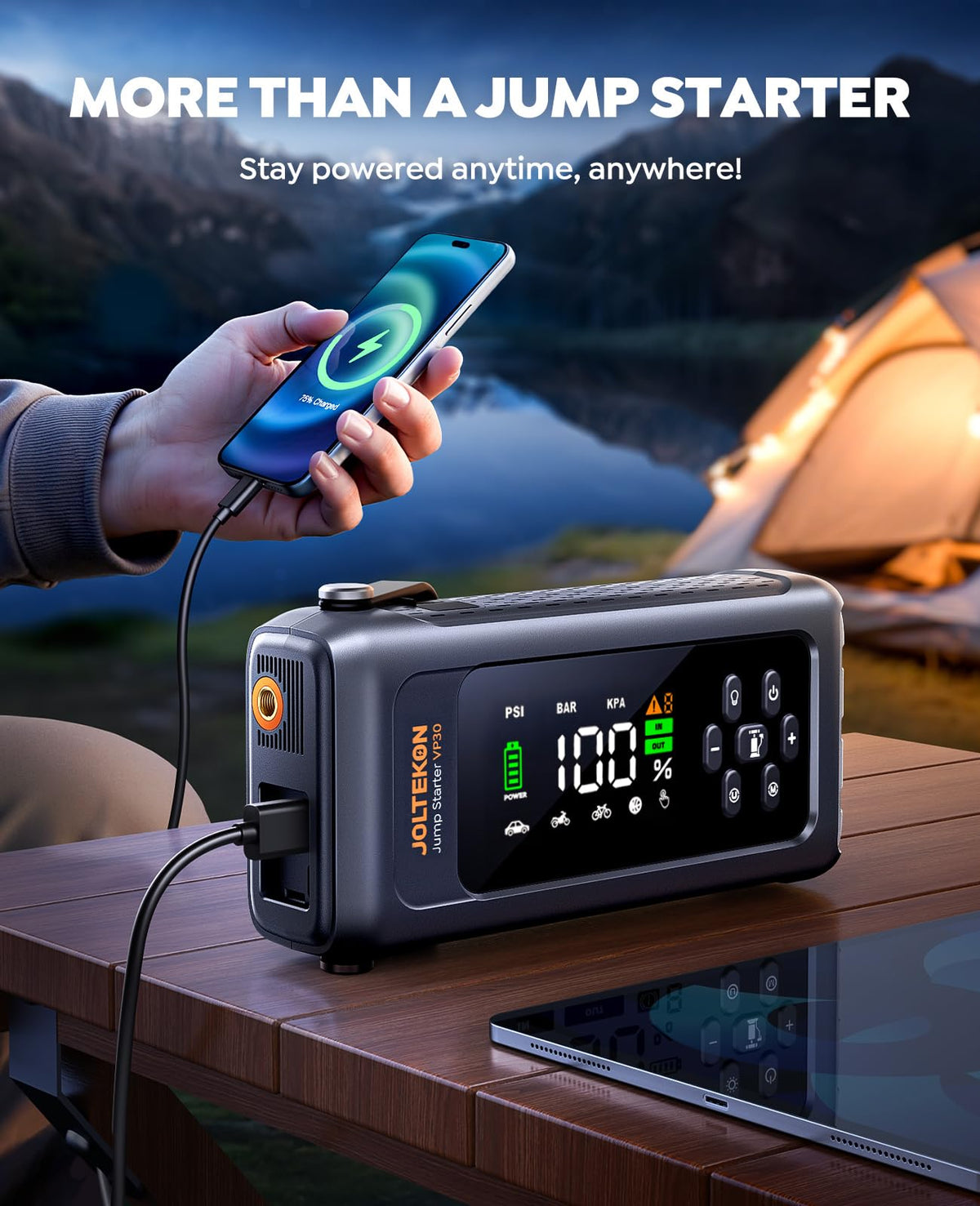 Car Battery Jump Starter with Air Compressor 4500A 150PSI, Car Jumper Starter Portable (9L Gas/8L Diesel), Jump Box Car Battery with Auto-Shutoff
