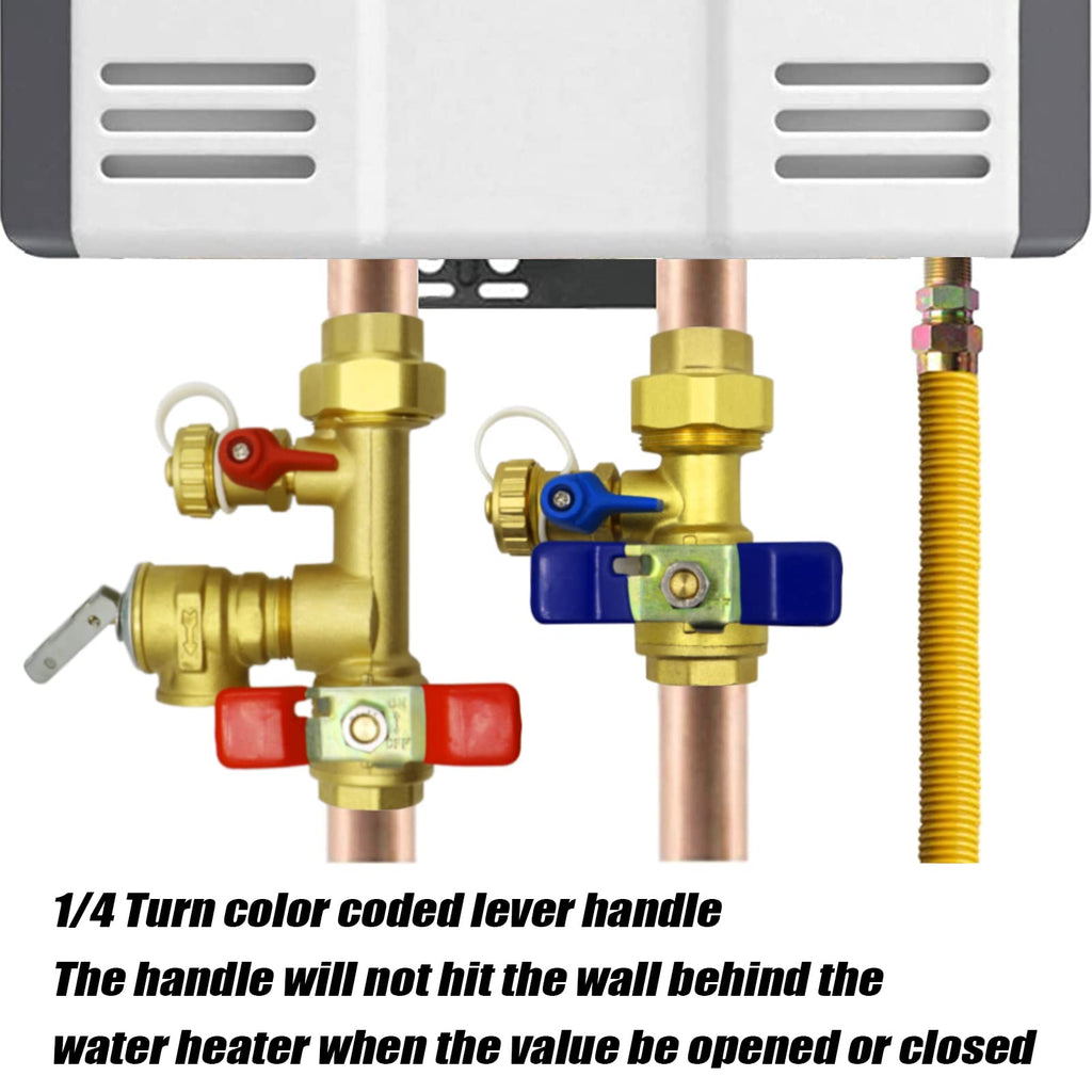 3/4 Inch IPS Isolator Tankless Water Heater Service Isolation Valve Kit