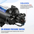 ECO-WORTHY 33-Series Industrial Water Pressure Pump 110V AC 4.0GPM 50PSI RV Fresh Water Diaphragm Pump include Garden Hose Adapters for Irrigation