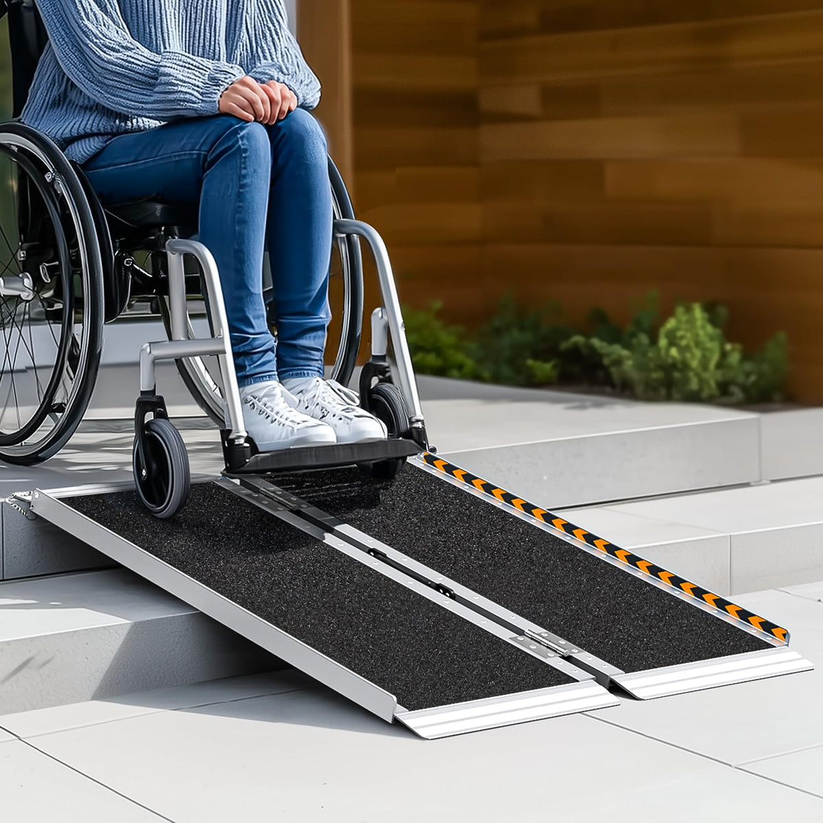 Portable Wheelchair Ramps 3FT for Home Steps, Non-Skid, Aluminum