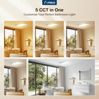 Amico Bathroom Exhaust Fan with LED Light, 80 CFM, 0.9 Sones, 90 CRI, White