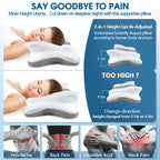 CHxxy Memory Foam Pillows, Cervical Pillow for Neck & Shoulder Pain Relief