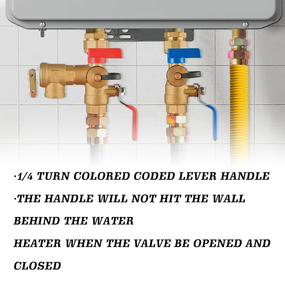 LIULO TOOL 3/4 Inch IPS Isolator Tankless Water Heater Service Valve Kit, with Pressure Relief Valve, Clean Brass