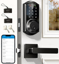 Veise VE06-L Smart Deadbolt Lock with 2 Lever Handle Set, Matte Black