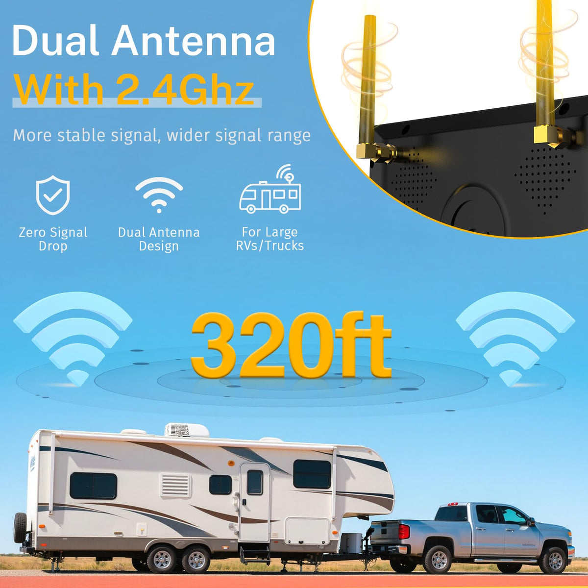 HD 1080P RV Backup Camera Wireless - Easy Install for Furrion Pre-Wired RVs