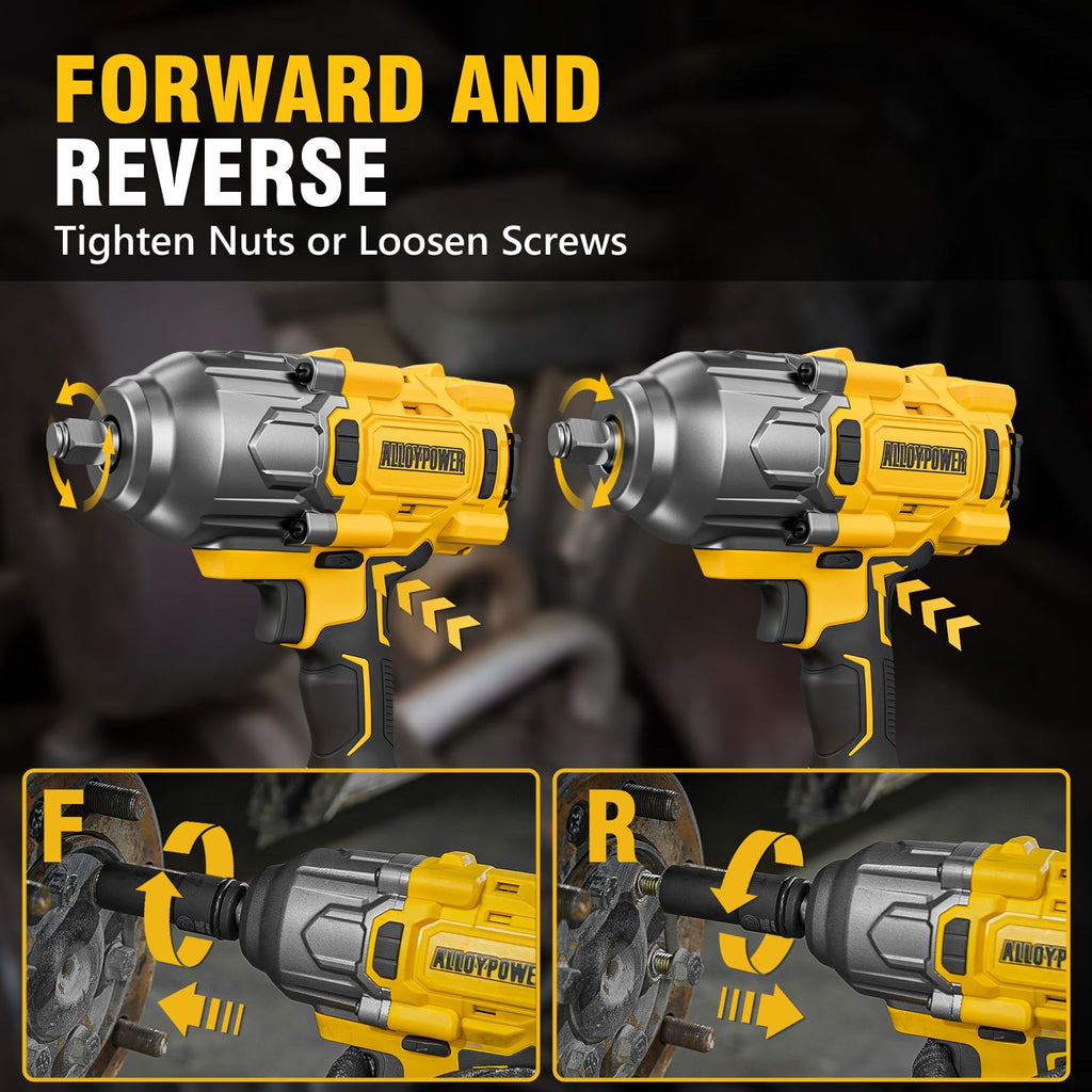 1500 FT-LBS(2000N.M) Cordless Impact Wrench, 1/2" High Torque