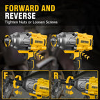 1500 FT-LBS(2000N.M) Cordless Impact Wrench, 1/2" High Torque