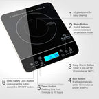 Duxtop Portable Induction Cooktop, Countertop Burner 1800W Silver 9600LS