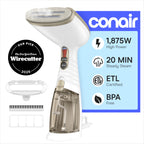 Conair Steamer for Clothes & Upholstery, Handheld, 3 Attachments, White