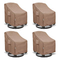Patio Chair Covers for Outdoor Furniture Waterproof 4 Pack, Heavy Duty Waterproof Outdoor Swivel Chair Cover (30"W x34"D x36"H - Brown)