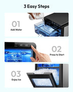 EUHOMY Nugget Ice Maker Countertop, 44lbs/24H, Ready in 7-10Mins, Black