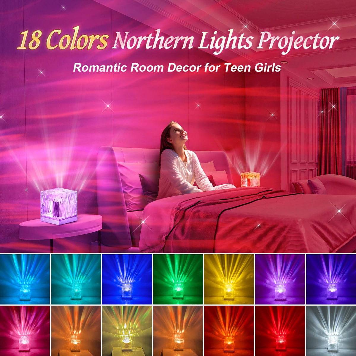 Teen Girl Gifts Trendy Stuff Galaxy Projector Night Light Projector, 18-Color Birthday Gifts for Women Christmas Gift for Men, 10 Brightness Ambient