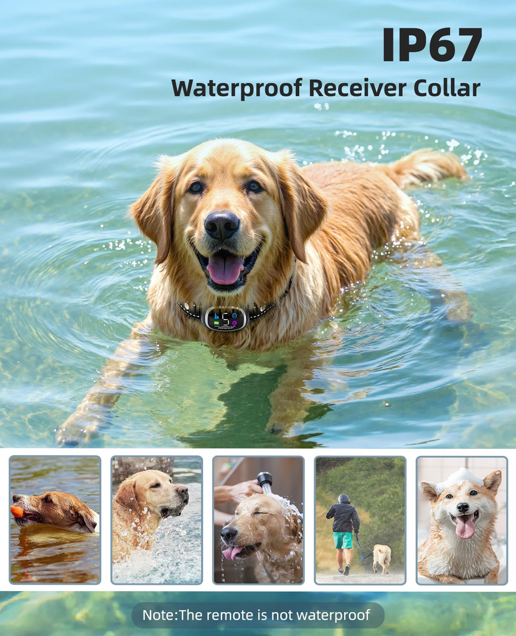 2-in-1 Dog Shock Collar and Bark Collar for Dogs – 3300FT Dog Training Collar with Remote, IP67 Waterproof e Collar with Anti