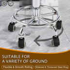500lbs Heavy-Duty Adjustable Rolling Stool with Wheels & Foot pedal ring