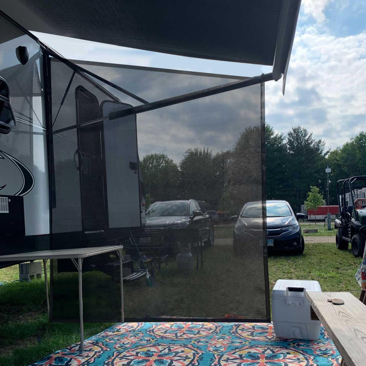 RV Awning Side Sun Shade Screen for Motorhome Camper Trailer Sunshade