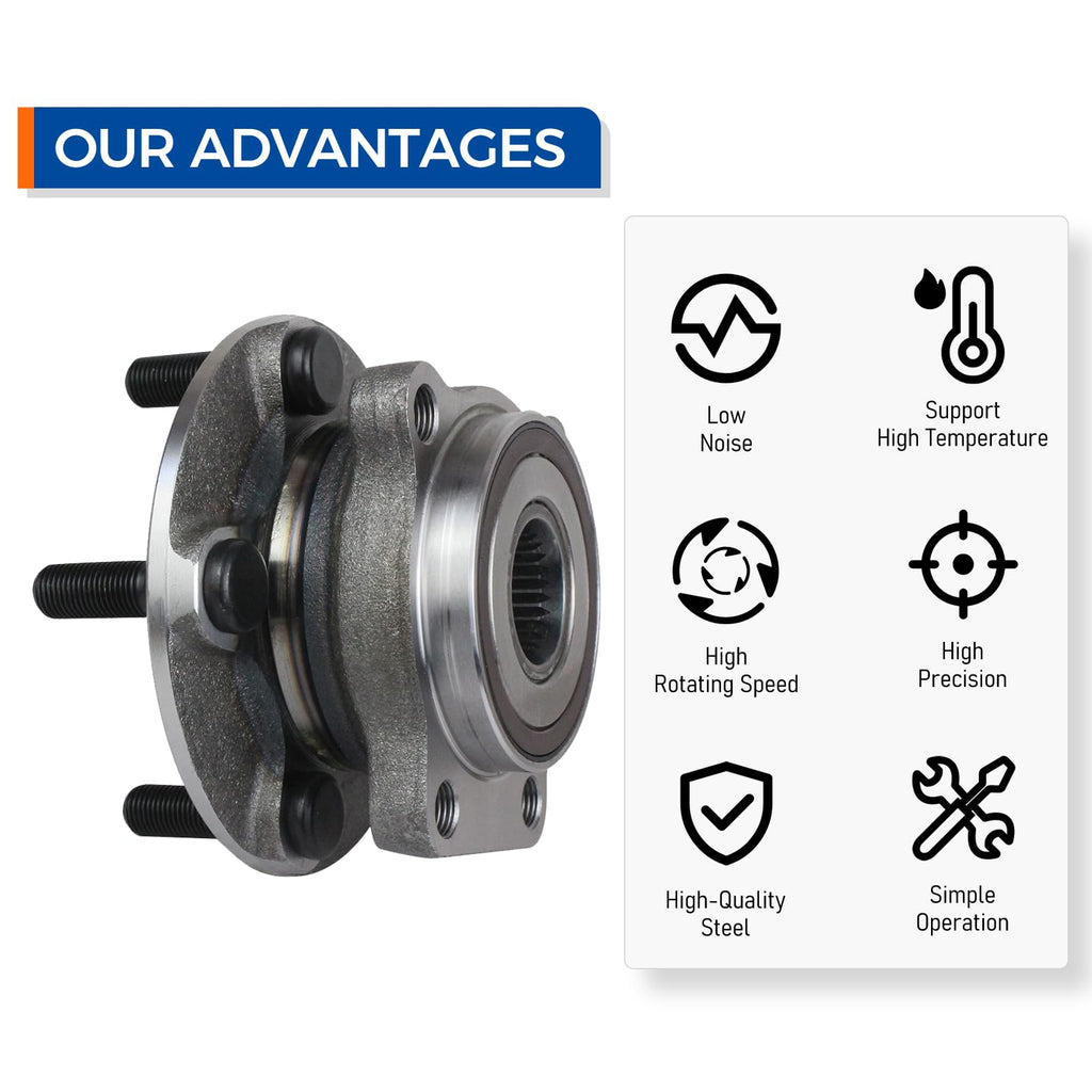513220 Front Wheel Hub and Bearing Assembly Compatible with 2005-2014 Subaru Outback, 2005-2014 Subaru Legacy 5Lugs w/ABS