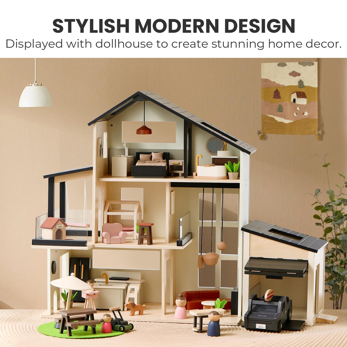 Tiny Land Wooden Dollhouse Garage Set Expansion Furniture & Accessories