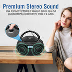 Portable CD Player Boombox with Bluetooth, AM/FM Radio & USB