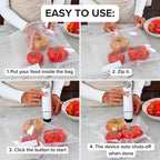 Chef Preserve Compact Vacuum Sealer for Food (Vacuum Sealer Machine + 20 Reusable Vacuum Bags) Powerful Handheld Vacuum Sealer Machine, Seal Meal