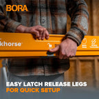 BORA Workhorse XT Saw Horses 2 Pack Adjustable Folding Heavy Duty Sawhorse