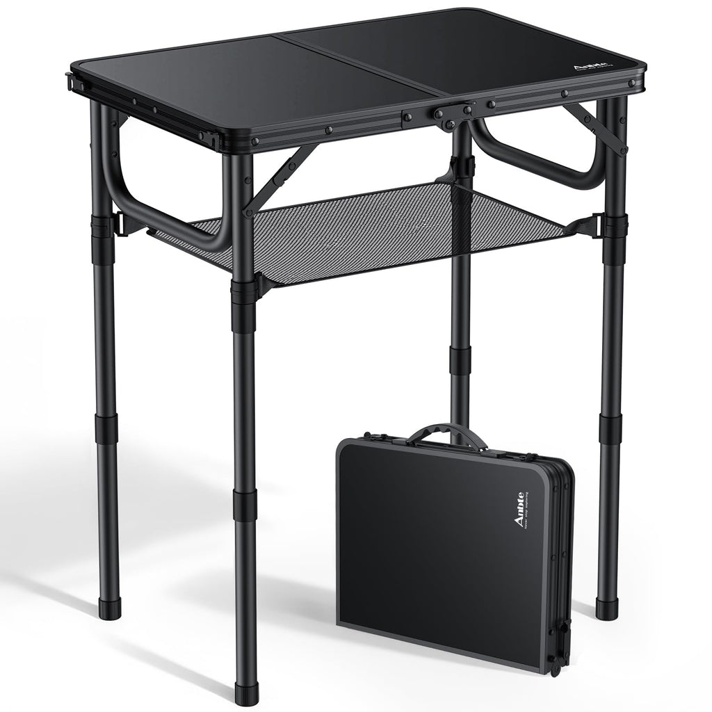 Folding Camping Table, 24"X 16" Adjustable Height Small Folding Table