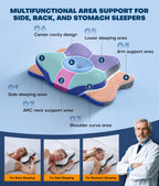 5X Pain Relief Cervical Neck Pillow for Neck Support, Ergonomic Cooling Side Sleeper Pillow for Sleeping, Odorless Contour Memory Foam Pillows