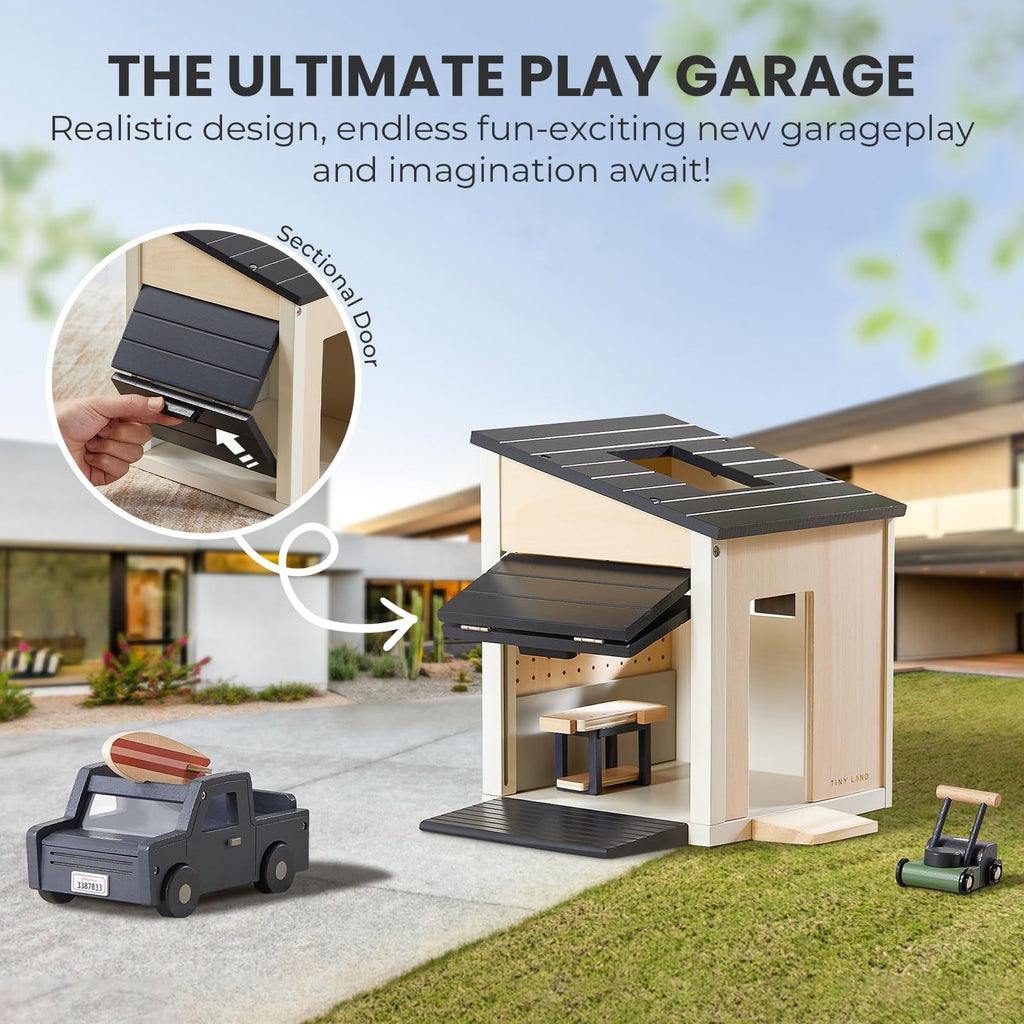 Tiny Land Wooden Dollhouse Garage Set Expansion Furniture & Accessories