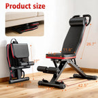 BAOKALER Weight Bench with U Shape Handle, Workout Bench with Resistance Bands, Bench Press, 1000 lbs