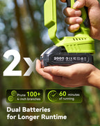 Mini Chainsaw Cordless, 8 Inch & 6 Inch Electric Chainsaw Battery Powered, 1000W Brushless Handheld Power Chain Saw with 2 Batteries, Small Tree Saw