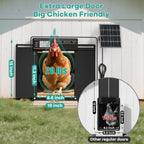 7W Solar Powered Automatic Chicken Coop Door, Aluminum Horizontal Dual-Door