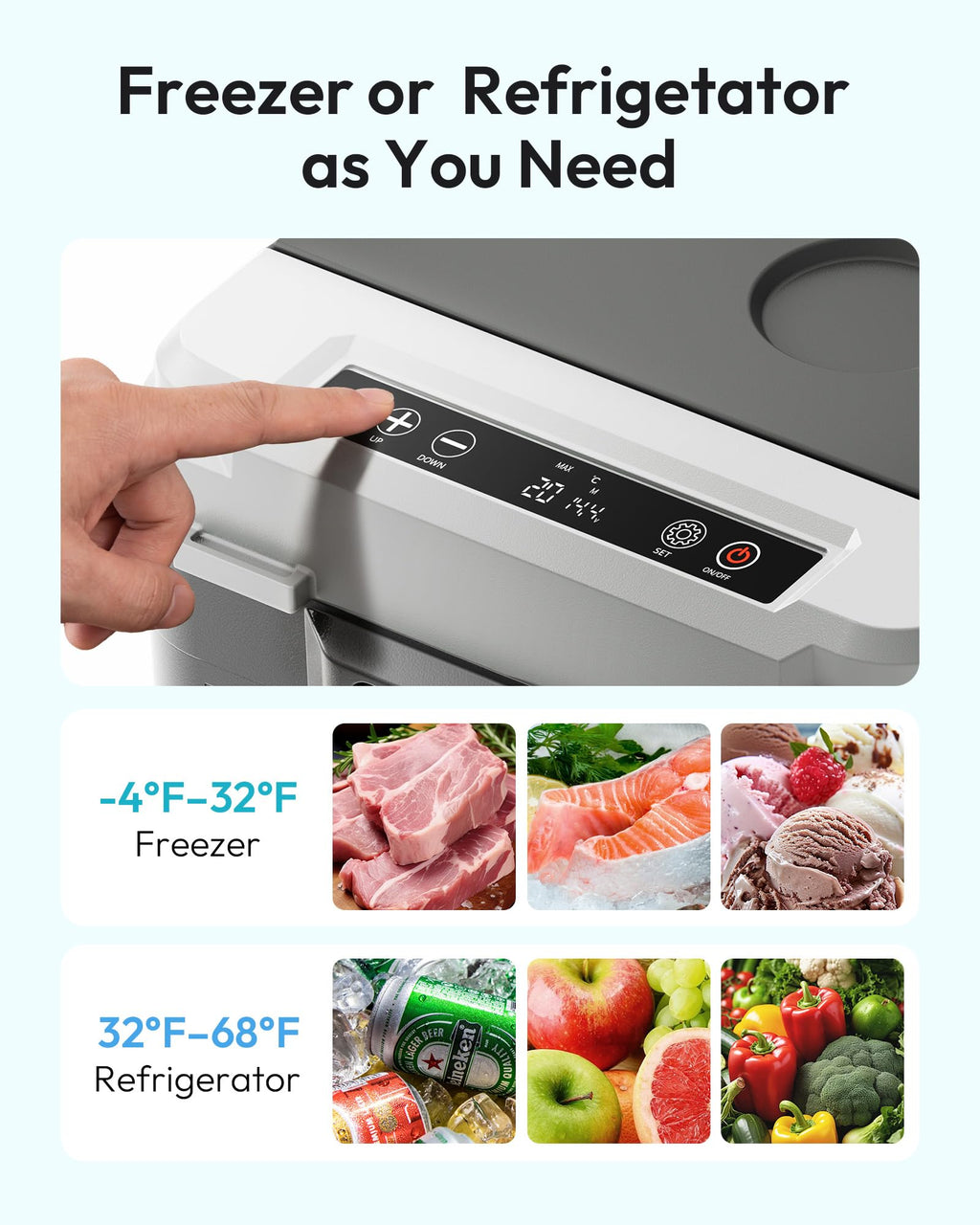 EUHOMY 12QT 12 Volt Refrigerator, Portable Car Fridge with App Control