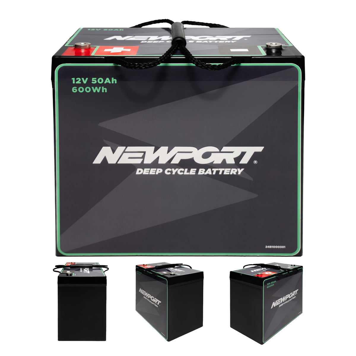 Newport 12V 50Ah Deep Cycle AGM Marine Battery – Rechargeable Sealed Lead Acid Battery for Trolling Motors, Kayaks & Small Boats