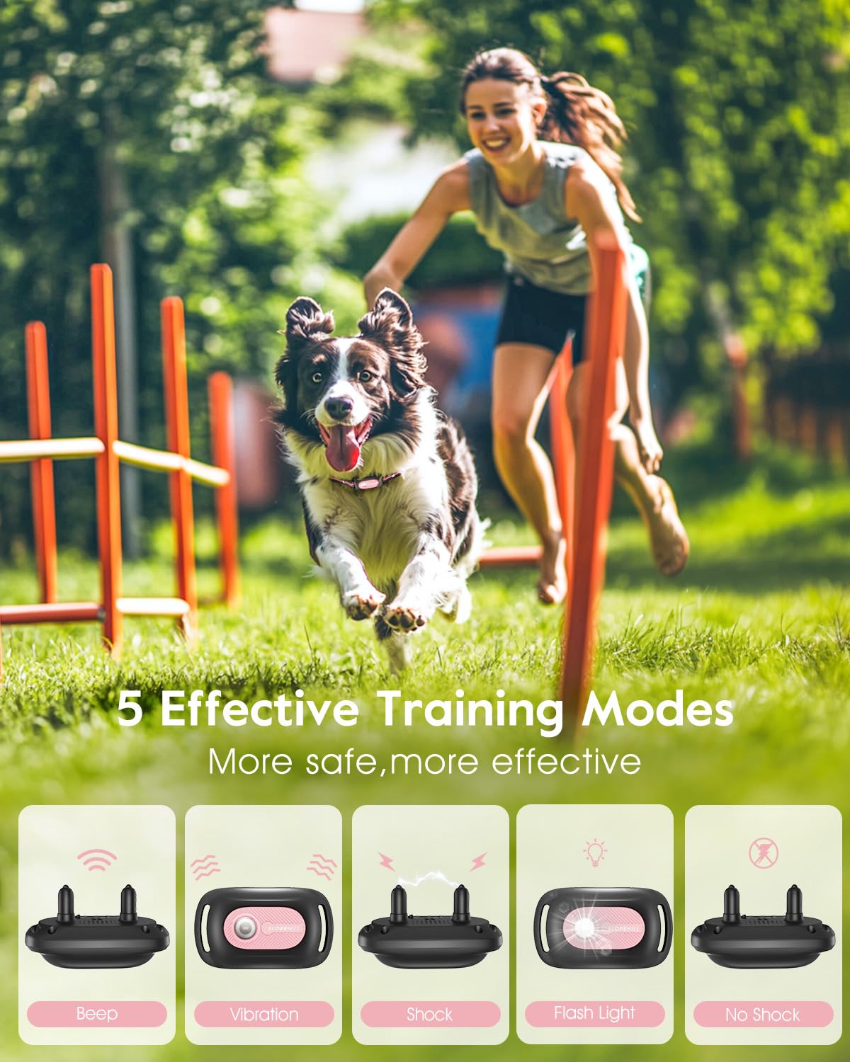 SLOPEHILL Dog Shock Collar ,4200FT Dog Training Collar with Remote,Pink