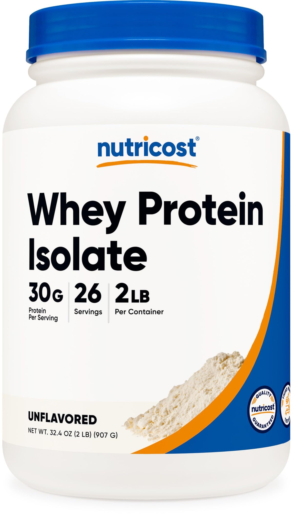 Nutricost Whey Protein Isolate (Unflavored) 2LBS