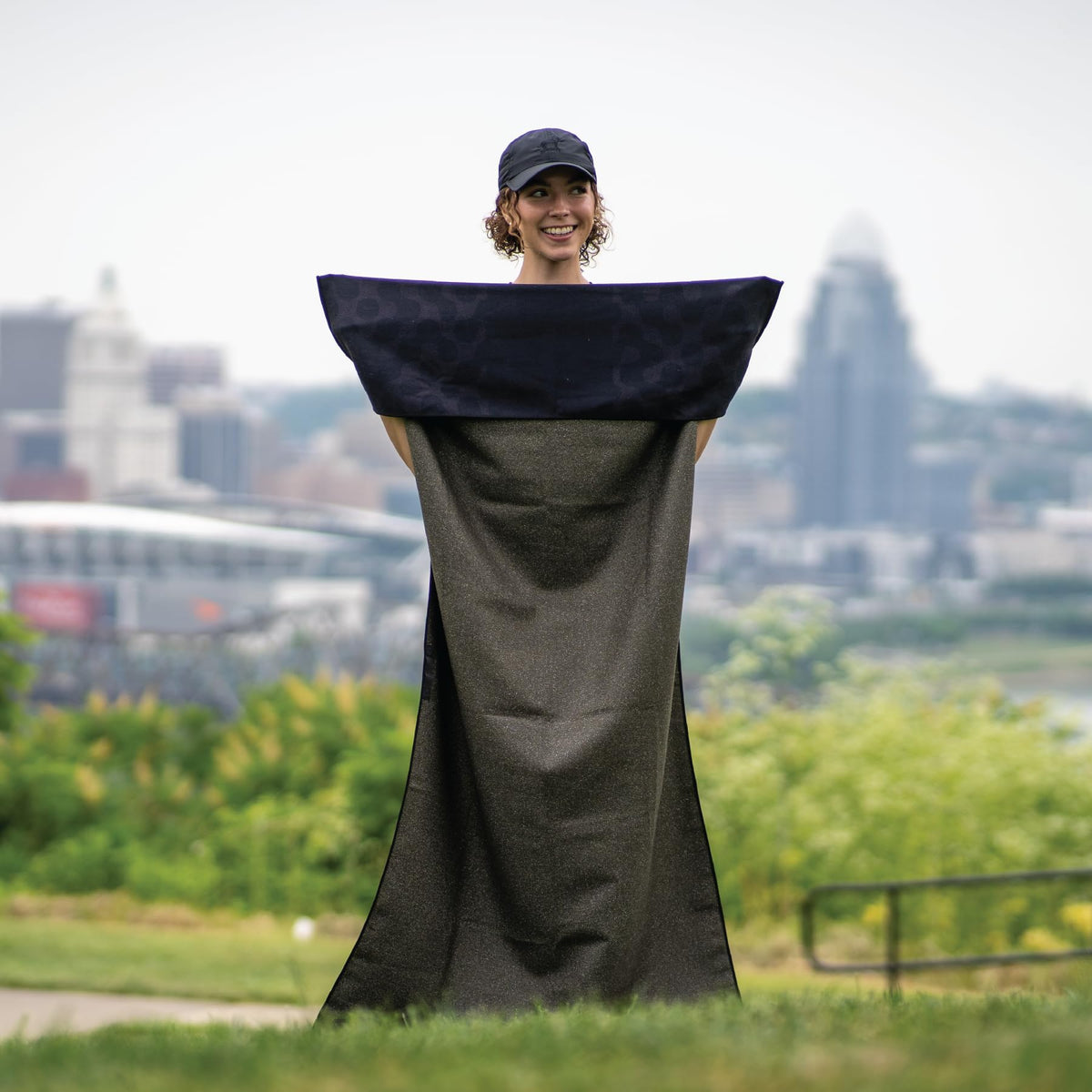 Sprints Prints Athletic Running Towel, Full-Sized, Car Seat Cover - Moisture Wicking (Midnight Mile)