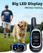 2-in-1 Dog Shock Collar and Bark Collar for Dogs – 3300FT Dog Training Collar with Remote, IP67 Waterproof e Collar with Anti
