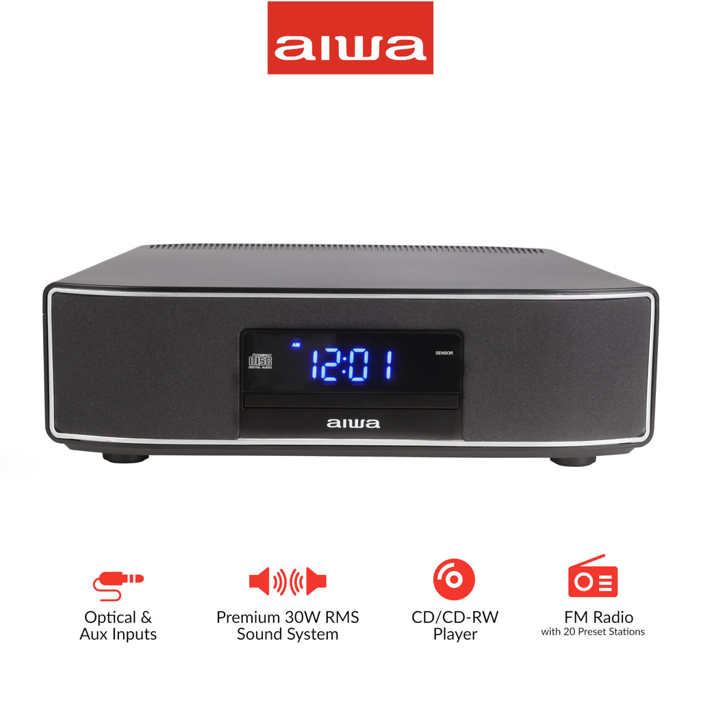 Aiwa - Exos 30W Home Speaker with CD Player, Bluetooth & FM Radio