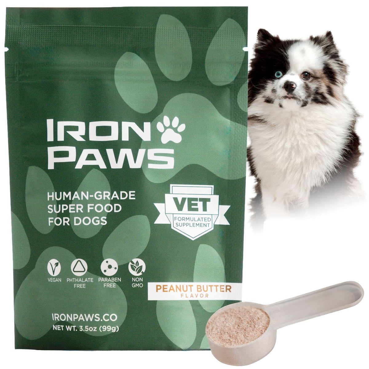 Human-Grade Superfood for Dogs, Premium Greens Powder Supplement for Dental Health, Longevity, Hip & Joint, Gut Health, Allergies, Immune Support