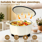 Enameled Cast Iron Dutch Oven - Umite Chef 5QT Pot with Lid & Cotton Potholders - Heavy-Duty Cookware for Bread Baking, Braising, Stews, Roasting