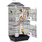 Yaheetech 39" Roof Top Flight Cage with Toys, Wrought Iron Bird Cage for Cockatiels, Conures, Lovebirds, Budgies & Small Birds