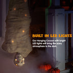 JOYIN 65" Halloween Decoration Cocoon Corpse, Animated Hanging Dead Body Prop Indoor Decor, Corpses Skeleton Outdoor Decor with Full Body Lights and