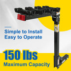 MaxxHaul Hitch Mount 4 Bike Rack 150 lb Capacity Heavy‑Duty Swing Down Design Fits Cars Trucks SUVs and Minivans with Safety Reflector Easy Install