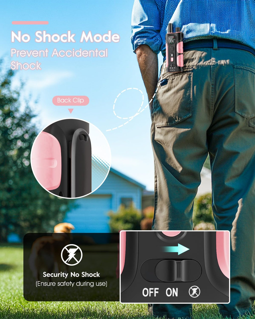 SLOPEHILL Dog Shock Collar ,4200FT Dog Training Collar with Remote,Pink