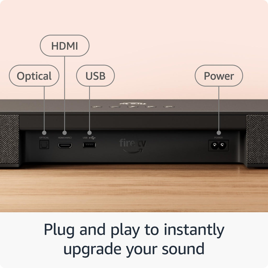 Fire TV Soundbar Plus (newest model) with built-in subwoofer, 3.1 channel, Dolby Atmos, clear dialogue