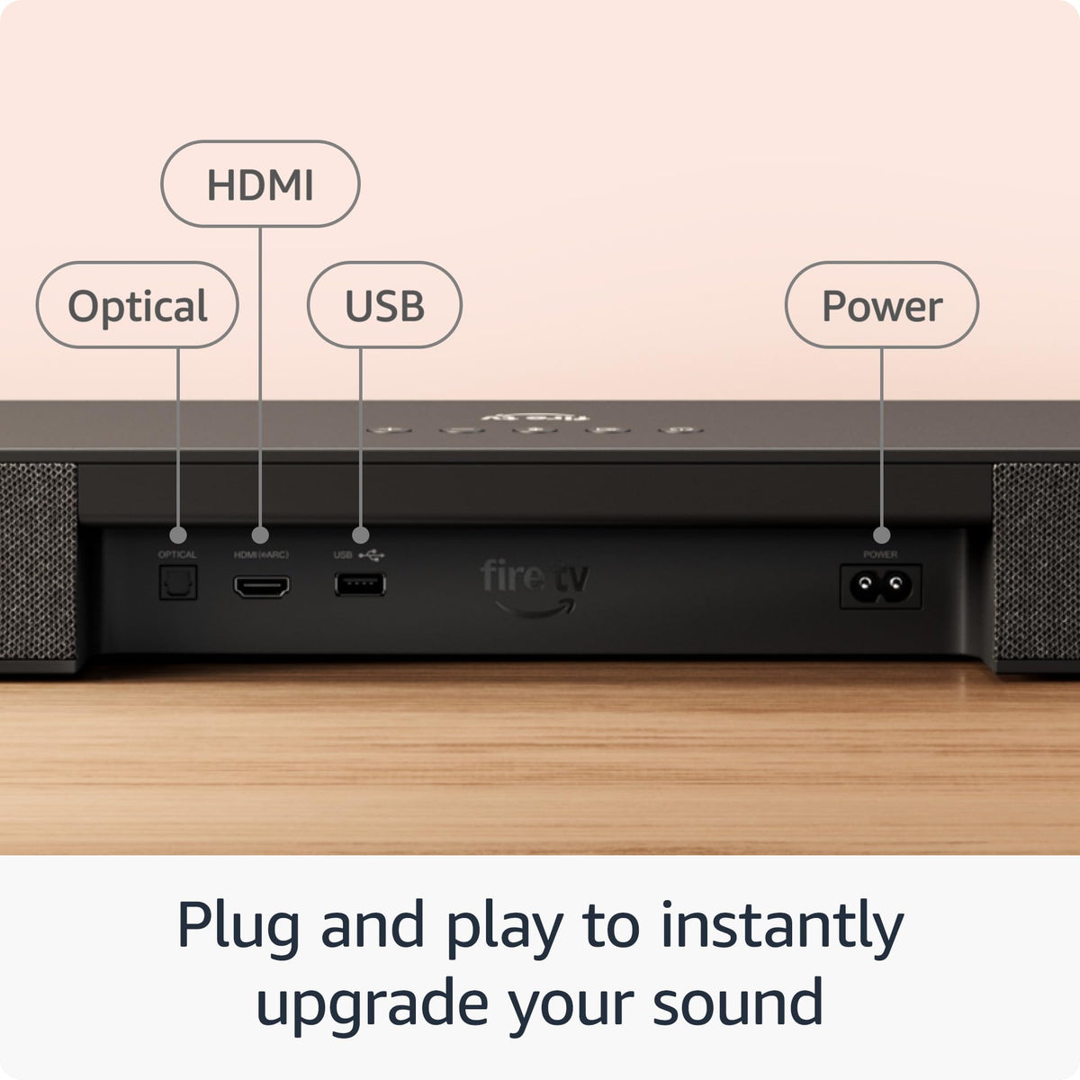Fire TV Soundbar Plus (newest model) with built-in subwoofer, 3.1 channel, Dolby Atmos, clear dialogue